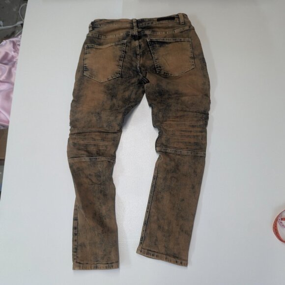 CJ Black Premium Size 34/32 Distressed Brown/Blue Skinny Flex - Picture 14 of 16